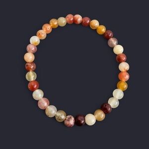 Agate Gemstone Bead Bracelet 6mm